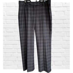 Ann Taylor Signature Fit Size 14 Gray White Plaid Classic Career Pants Heritage